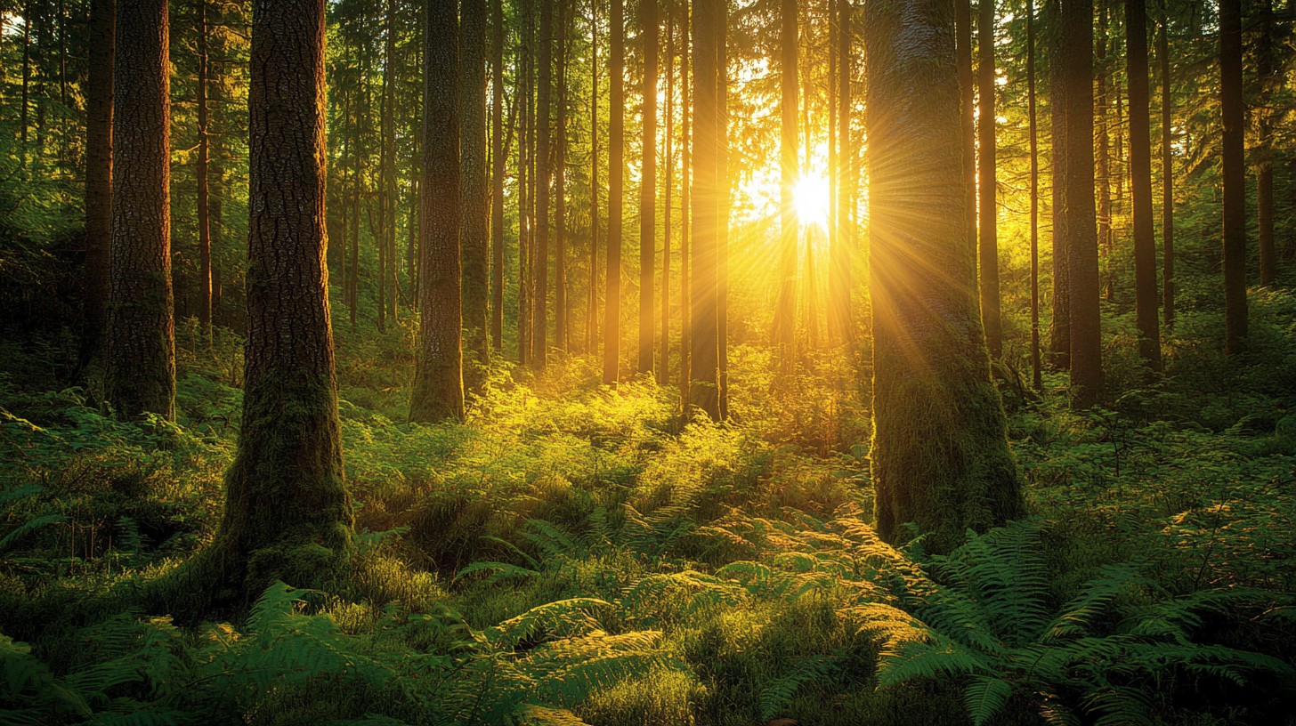 Sunlit forest